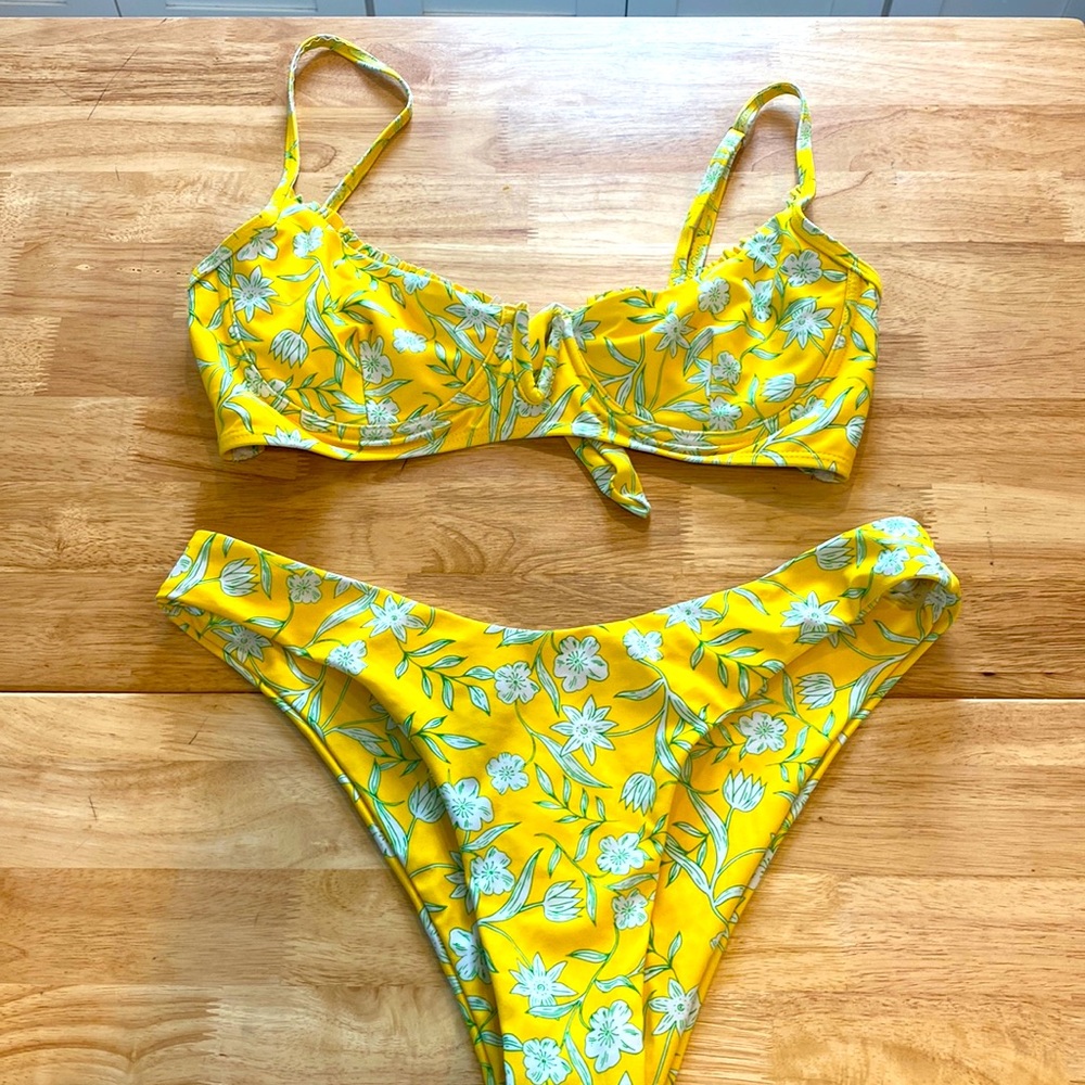 Yellow floral bikini